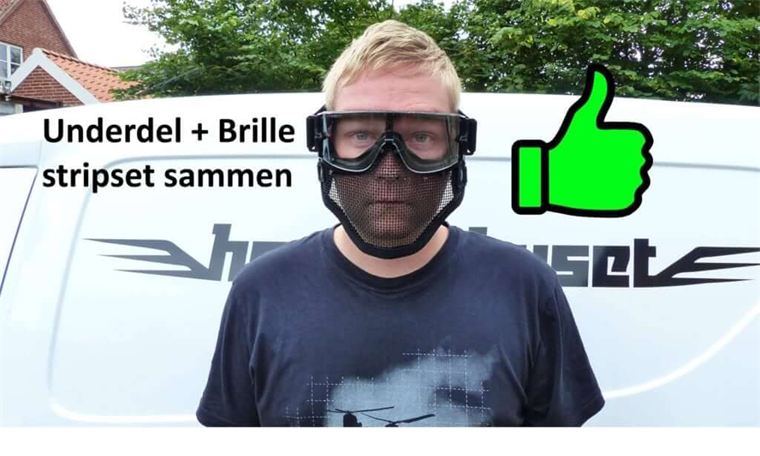 Godkendt: skydebriller og netunderdel stripset sammen til én maske